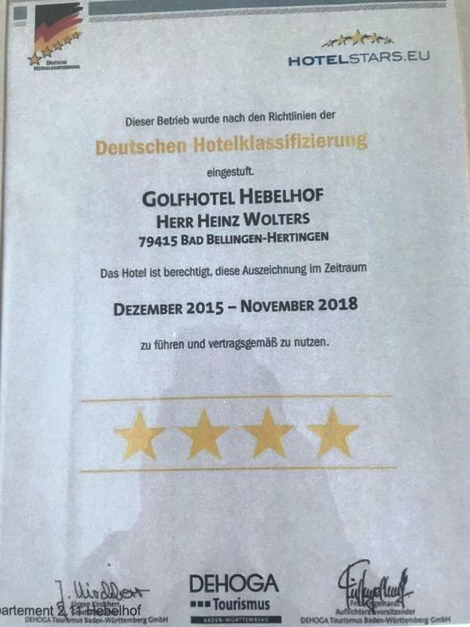 Wellness- & Golf-Appartement 2.2 Hebelhof Bad Bellingen Luaran gambar